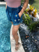 Custom Hand Painted Utility Denim Shorts