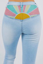 Retro Sunrise Embroidered Jeans