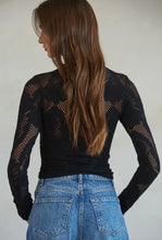 Knit Jacquard Fishnet Long Sleeve Top