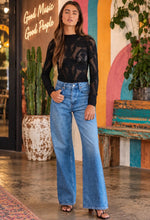 Knit Jacquard Fishnet Long Sleeve Top