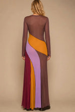 Colorblock Mesh Maxi Dress
