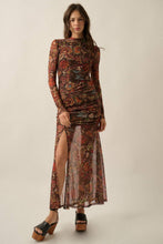 Vintage Floral Mesh Maxi