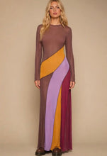 Colorblock Mesh Maxi Dress
