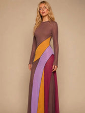 Colorblock Mesh Maxi Dress
