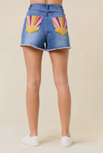 Sunburst Pocket Denim Shorts