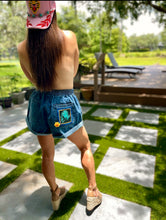 Custom Hand Painted Utility Denim Shorts