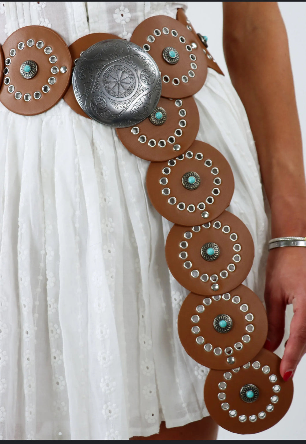 Western Turquoise Concho Belt