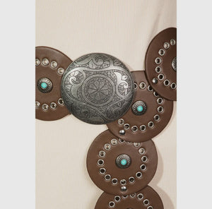 Western Turquoise Concho Belt