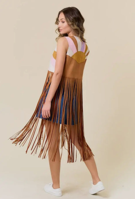 Desert Sunrise Fringe Vest
