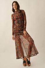 Vintage Floral Mesh Maxi
