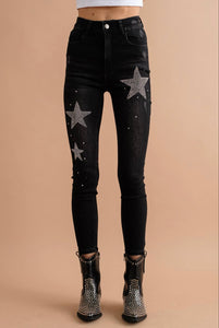 Skinny Stretch Star Studded Jeans