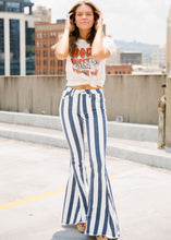 White Stripes Bell Bottoms