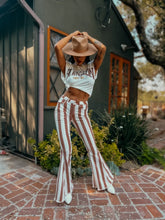 White Stripes Bell Bottoms